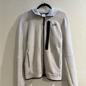 Cream nike tech hoodie